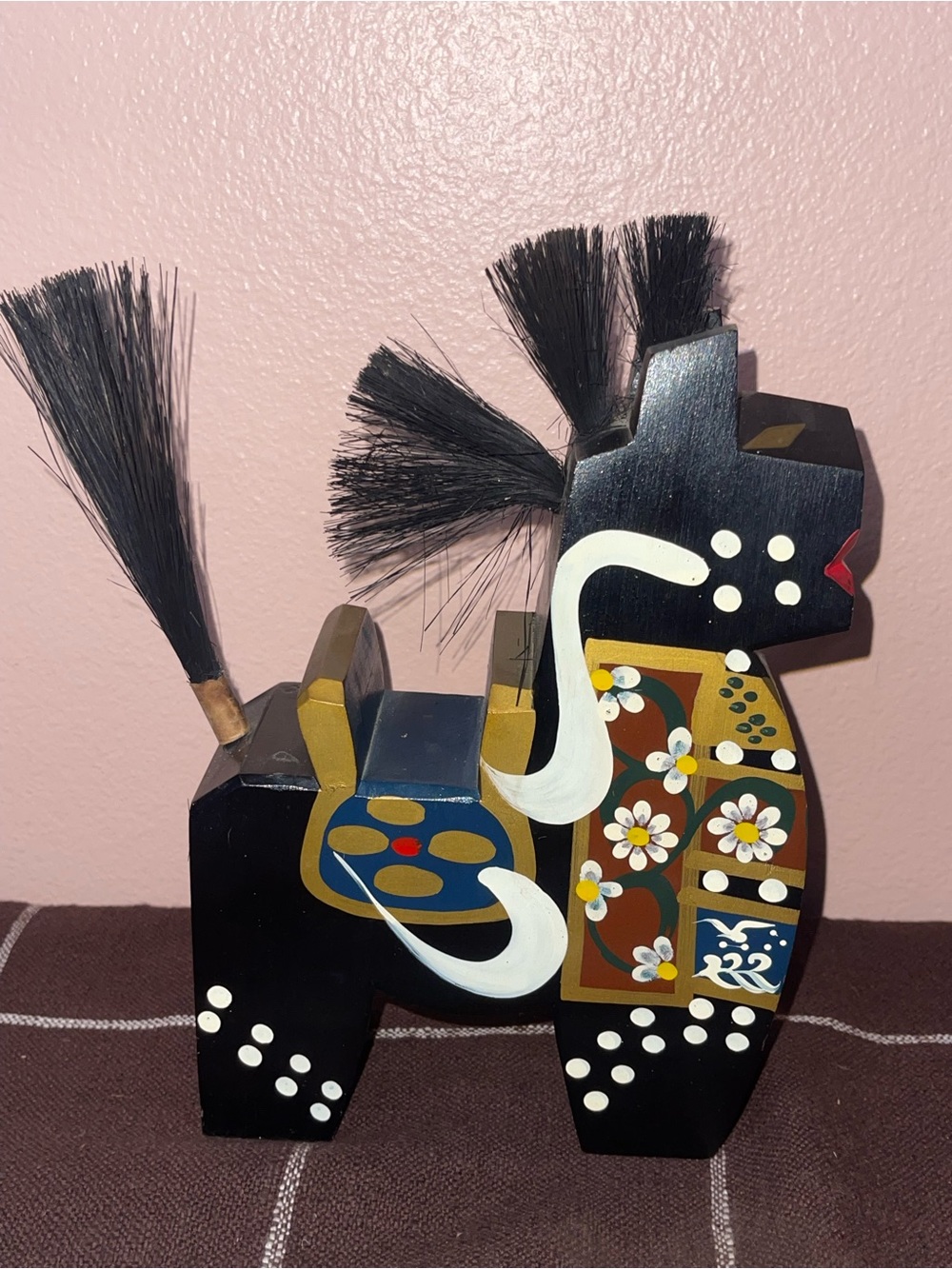 Hachinohe Yawata-Uma Horses Hand-painted Wooden Japanese Folk Art